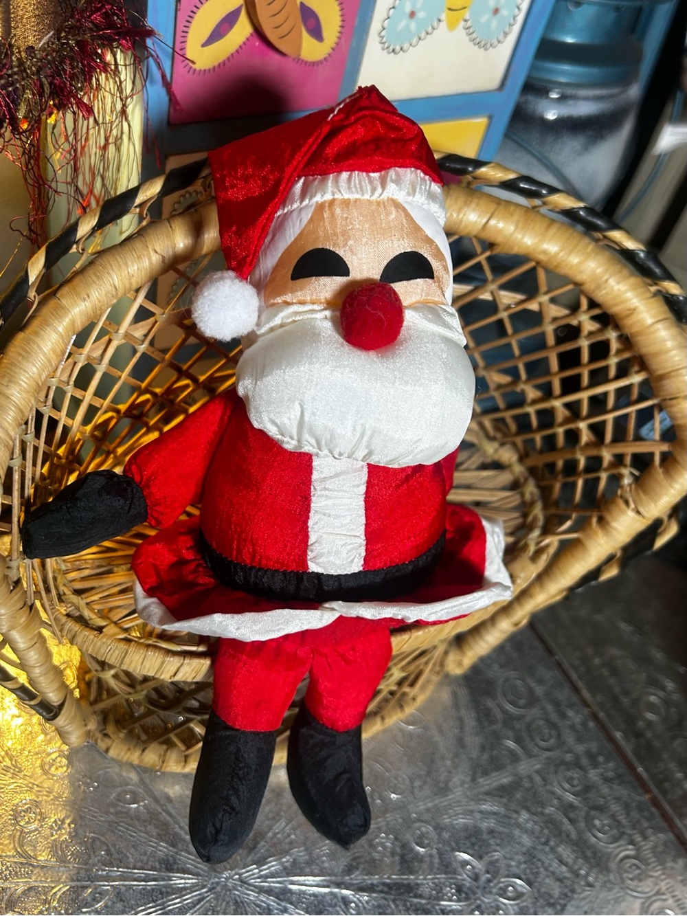 Vintage Whitman's Chocolates Nylon Santa Claus